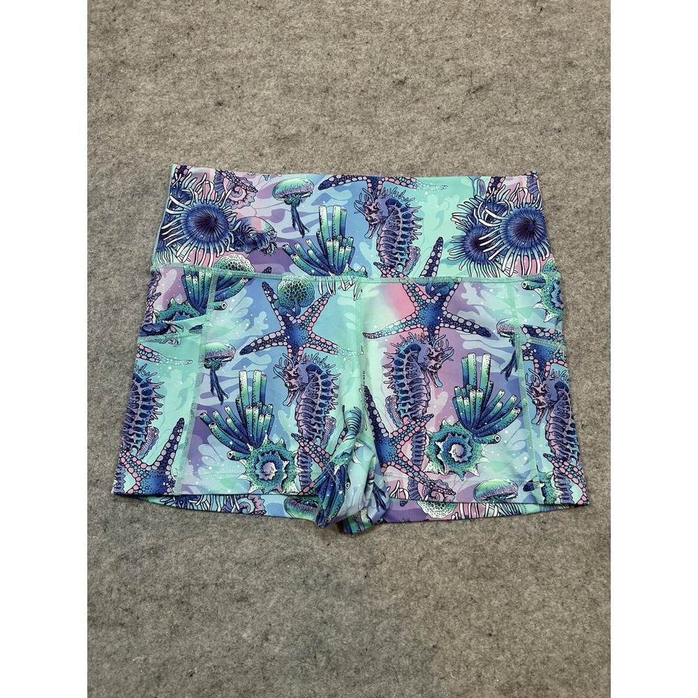 Constantly Varied Gear Shorts Womens M Blue Ocean starfish seahorse Squats - Picture 8 of 8